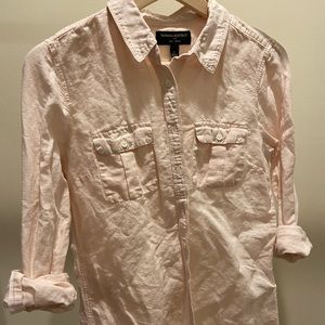Light Pink Linen Button Up Shirt